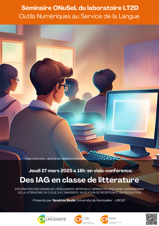 Séminaire ONuSeL : Des IAG en classe de littérature